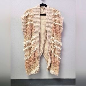 Anthropologie Moth Shag Fringe Boho  Sweater Vest Size XS‎